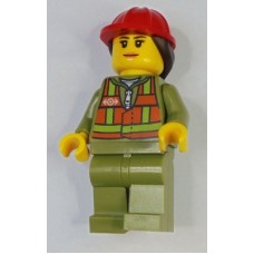 LEGO City női vasutas munkás minifigura 60198 (trn246)